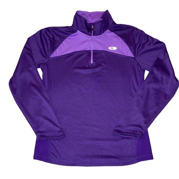 Champion Long Sleeve Half Zip Top Size L 10-12 - Picture 1 of 9